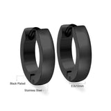 Smooth Silver Stainless Steel Hoop Earrings Punk Huggie Circle Ear Jewelry