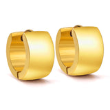 Smooth Silver Stainless Steel Hoop Earrings Punk Huggie Circle Ear Jewelry