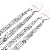 5pcs Stainless Steel Beaded Snake Chains Necklace Women Accessories
