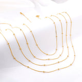 5pcs Stainless Steel Beaded Snake Chains Necklace Women Accessories