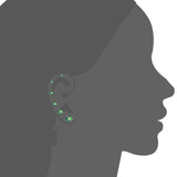 6 Pairs Green Zircon Crystal Stud Earrings Set