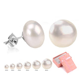 6pairs Pink/White Pearl Stud Earrings Stainless Steel Set