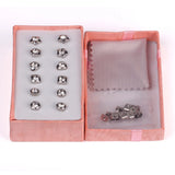 6pairs Stainless Steel Earring Sets Zirconia Nickel-free Stud Earrings