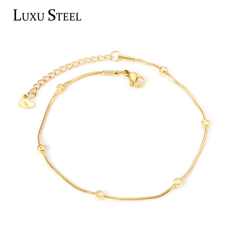 Stainless Steel Anklets Foot Bracelets for Women, Beach Style