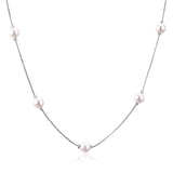 Snake Chain White/Black Pearl Pendant Necklace for Women
