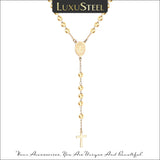 Jesus Cross Necklace Stainless Steel Rosary Religious Jewelry