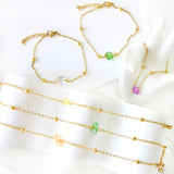 Boho Geometric Stone Charm Bracelet for Women, Unusual Crystal Wrist Jewelry