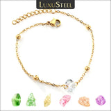 Boho Geometric Stone Charm Bracelet for Women, Unusual Crystal Wrist Jewelry