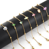 Boho Geometric Stone Charm Bracelet for Women, Unusual Crystal Wrist Jewelry