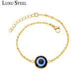 Stainless Steel Eye Link Charm Bangle Bracelet