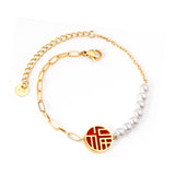 Stainless Steel Eye Link Charm Bangle Bracelet
