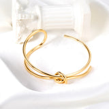 Knot Shape Bangle Stainless Steel Cuff Bracelet Gift