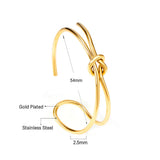 Knot Shape Bangle Stainless Steel Cuff Bracelet Gift