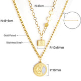 Christmas Socks Necklaces Collars Stainless Steel Round Pendant