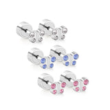 CZ Butterfly Earrings For Girls Baby Silver Stainless Steel Crystal