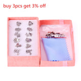 6 Pairs Women/Girl Stud Earring Sets - Letter/Star/Hand/Animals Shape