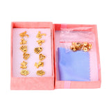 6 Pairs Women/Girl Stud Earring Sets - Letter/Star/Hand/Animals Shape