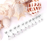 Stainless Steel CZ Square Earrings Set for Women
