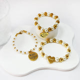 Stainless Steel Beaded Mama Bracelet Gift for Mom