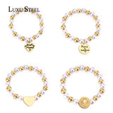 Stainless Steel Beaded Mama Bracelet Gift for Mom