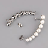 Stainless Steel Imitate Pearl Earring Crystal Ear Cuff Earrings