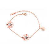 Flower Shape Bracelet Stainless Steel Rose Chains Bracelet