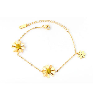 Flower Shape Bracelet Stainless Steel Rose Chains Bracelet