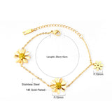 Flower Shape Bracelet Stainless Steel Rose Chains Bracelet