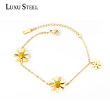 Flower Shape Bracelet Stainless Steel Rose Chains Bracelet