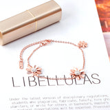 Flower Shape Bracelet Stainless Steel Rose Chains Bracelet