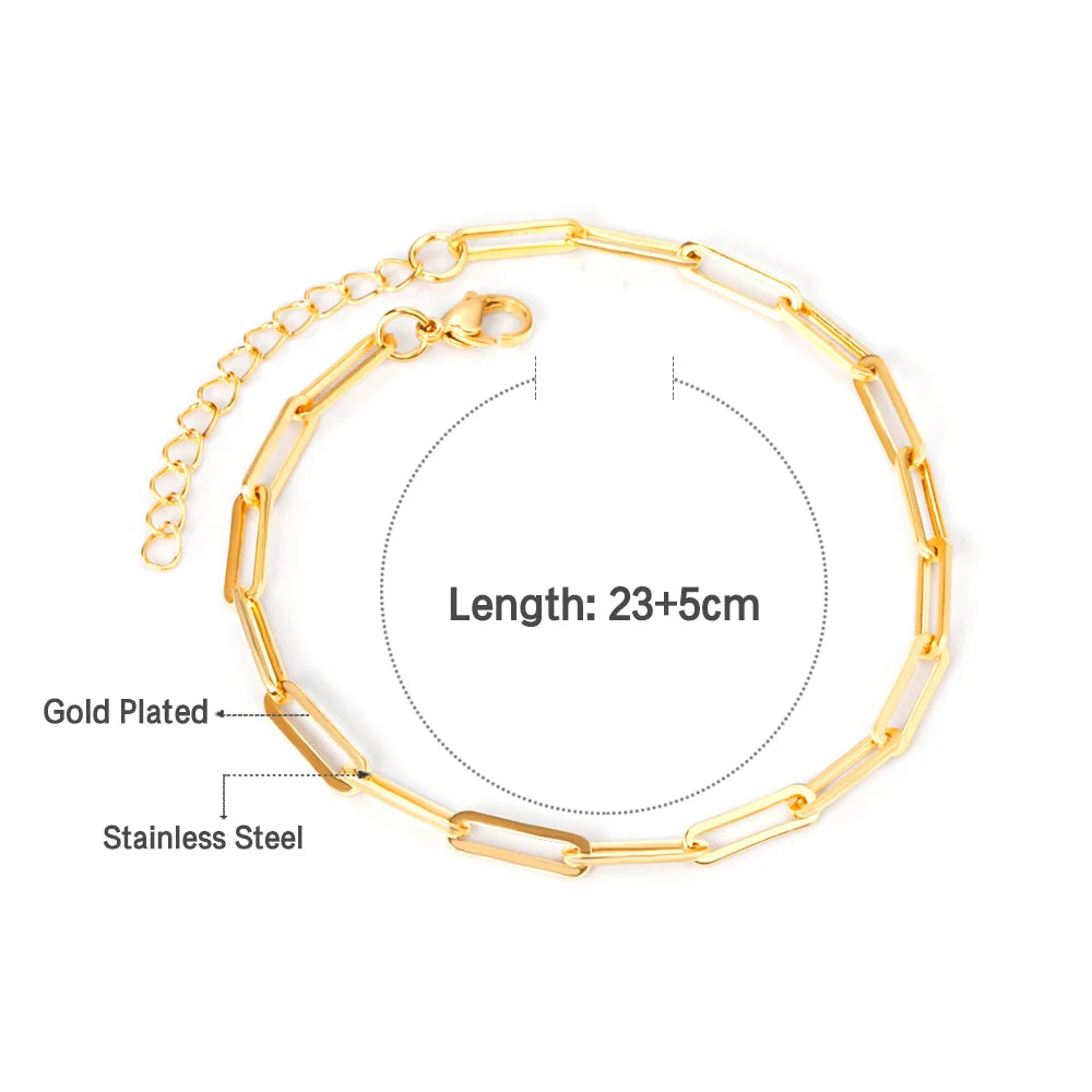 Stainless Steel Anklets Bracelets Classic Style Wedding Daily