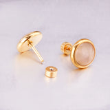 Colorful Stone Screw Stud Earring Jewelry Female Bijoux 10mm