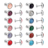 Colorful Stone Screw Stud Earring Jewelry Female Bijoux 10mm
