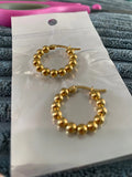 Beaded Hoop Earrings Women Stainless Steel Aretes