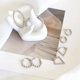 Beaded Hoop Earrings Women Stainless Steel Aretes