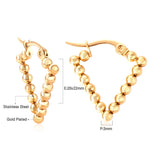 Beaded Hoop Earrings Women Stainless Steel Aretes