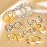 Beaded Hoop Earrings Women Stainless Steel Aretes