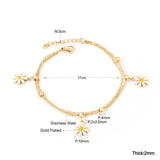 Sweet Petal Chain Bracelet Stainless Steel Double Chains