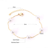 Stainless Steel Pearl Chain Bracelet for Women
