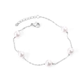 Stainless Steel Pearl Chain Bracelet for Women