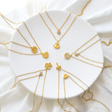 Double Layer Chain CZ Crystal Moon Pendant Necklace