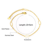 Oval Round Stainless Steel Anklet Bracelet for Women