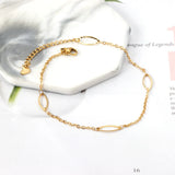 Oval Round Stainless Steel Anklet Bracelet for Women