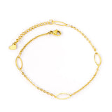 Oval Round Stainless Steel Anklet Bracelet for Women