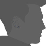 Punk 6Pairs Stainless Steel Crystal Stud Earrings Set Women Men Round Jewelry