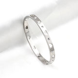 Silver Stainless Steel Heart CZ Bracelet Crystal Cuff Jewelry