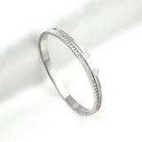 Silver Stainless Steel Heart CZ Bracelet Crystal Cuff Jewelry