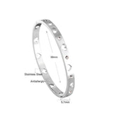 Silver Stainless Steel Heart CZ Bracelet Crystal Cuff Jewelry
