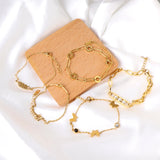 Heart Crystal Charm Link Chain Bracelet Women Girls Bangle Jewelry