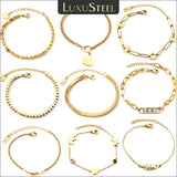 Heart Crystal Charm Link Chain Bracelet Women Girls Bangle Jewelry